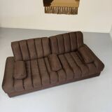 Old Daybed sofa design De Sede DS85 vintage 80s brown fabric