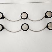 Set of 2 wave effect coat racks (3 hooks) from the 1960s.