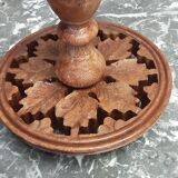 Lot 2 vintage wooden candlesticks