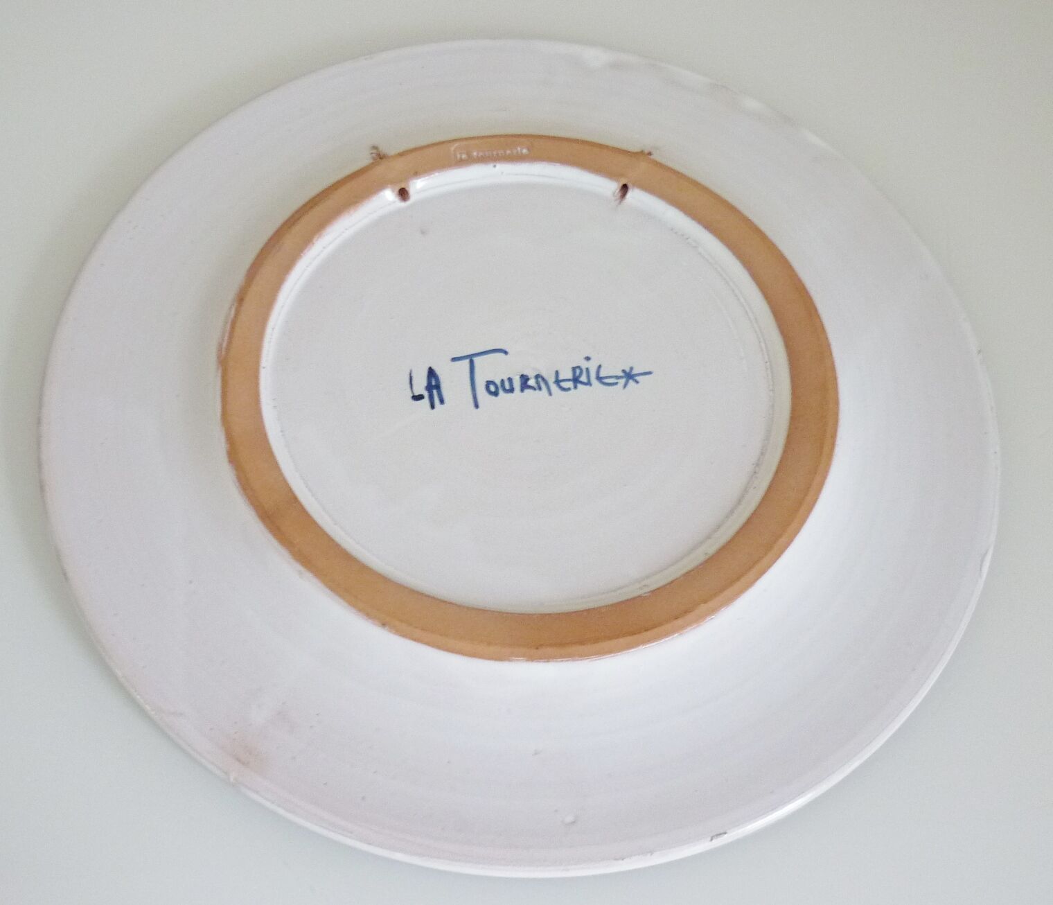 Enameled ceramic art plate, signed La Tournerie, 1960s/1970s