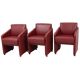 Ensemble vintage de 6 fauteuils rouges en simili cuir de haute qualité