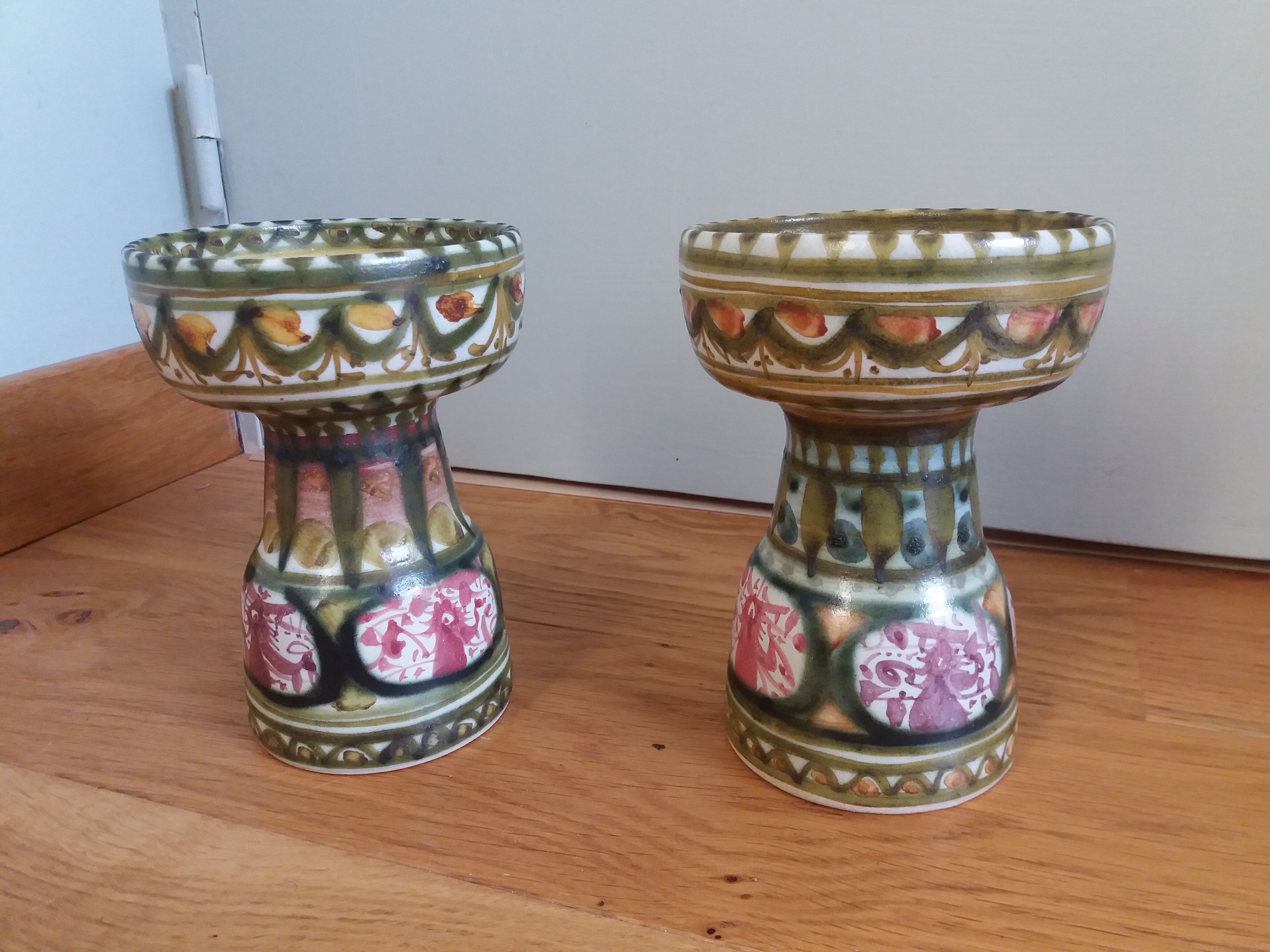 Picnic candlesticks signed André L'Helguen Keraluc Quimper