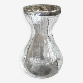 Ancien Vase à jacinthe verre fin transparent -1950