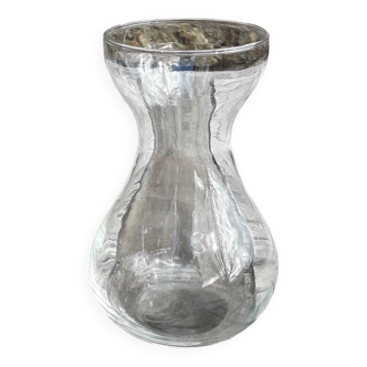 Ancien Vase à jacinthe verre fin transparent -1950