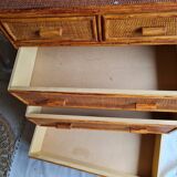 Commode en rotin vintage