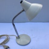 Office Aluminor metal table lamp chrome flexible arm year 70 vintage white