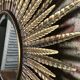 Sun mirror with golden bevelled flat mirror - 87 cm