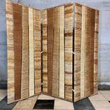 Vintage screen in straw and braided rope
