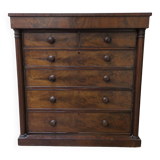 Antique English wooden chest of drawers, 19th century, H127cm