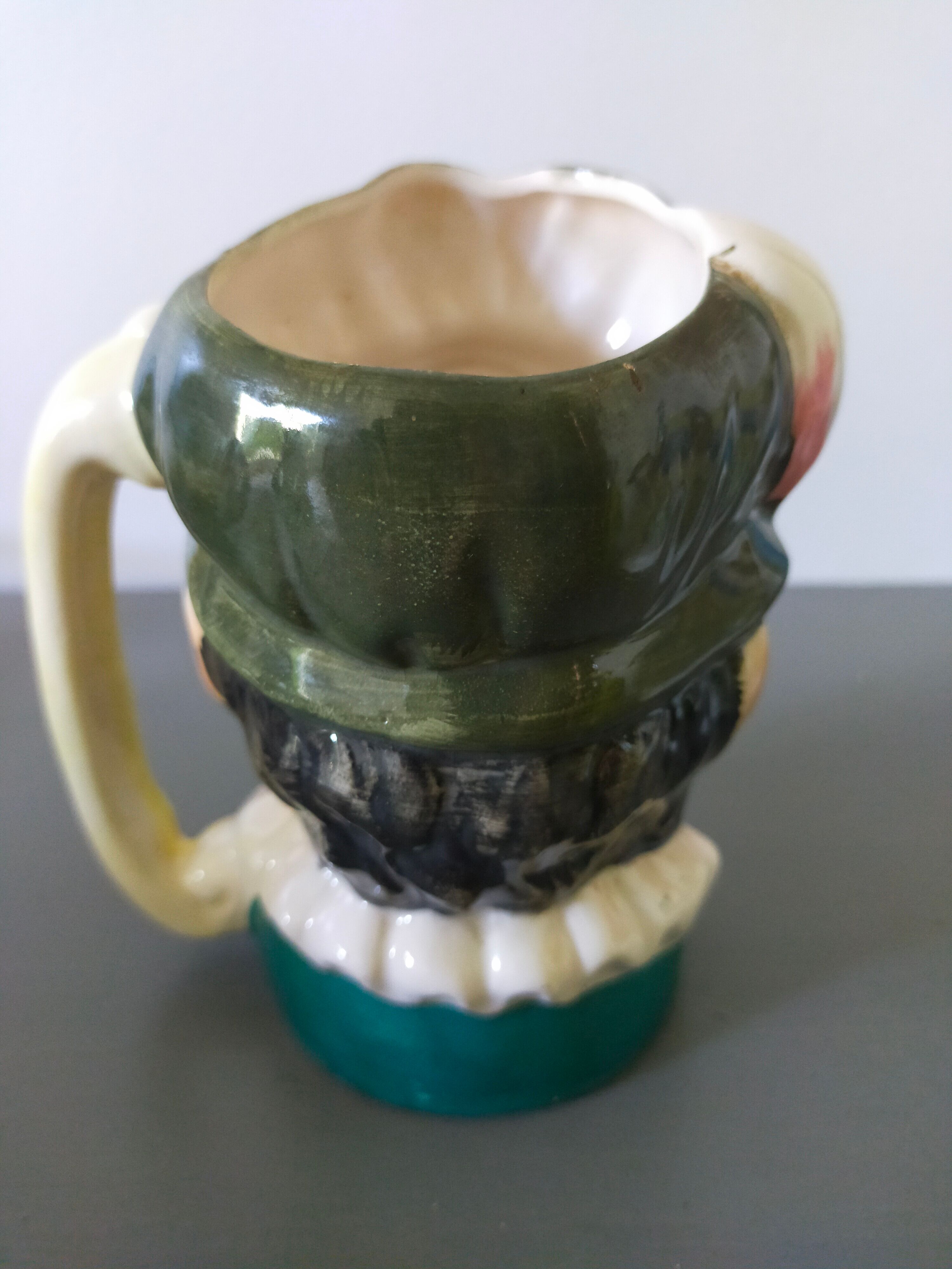 Vintage ceramic face mug, royal doulton style character figure