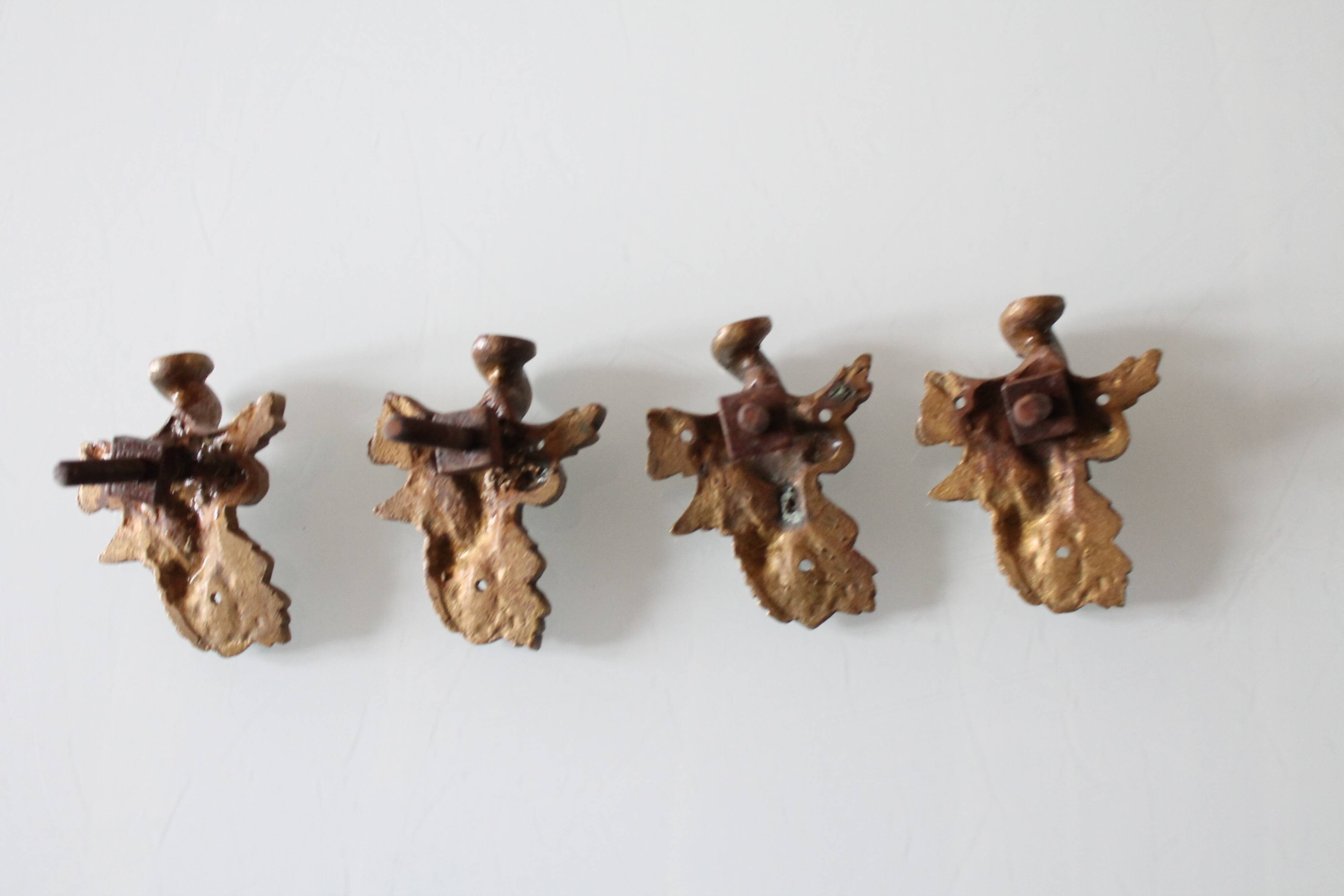 4 antique furniture decorations, ornament for a side table, furniture supplies