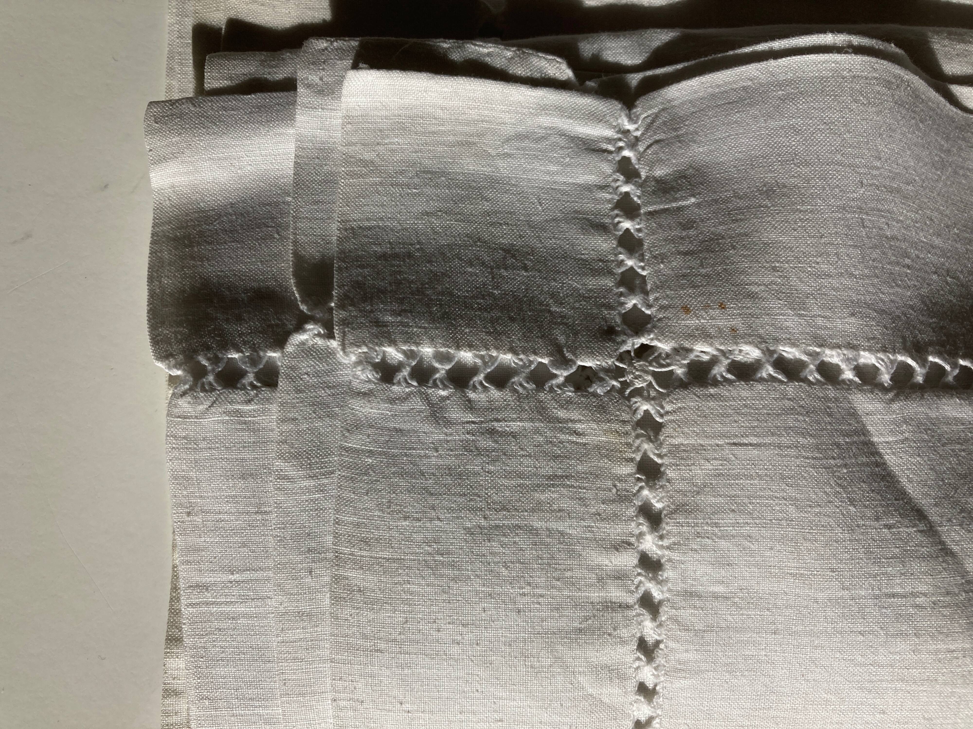 Pair of reserve linen thread pillowcases embroidered with river days without monogram