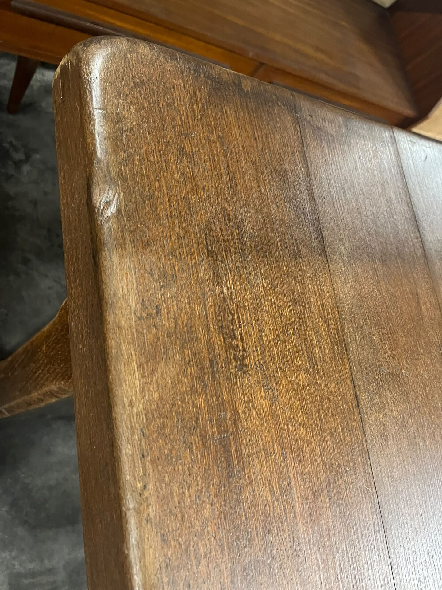 Table à manger vintage XL en bois massif