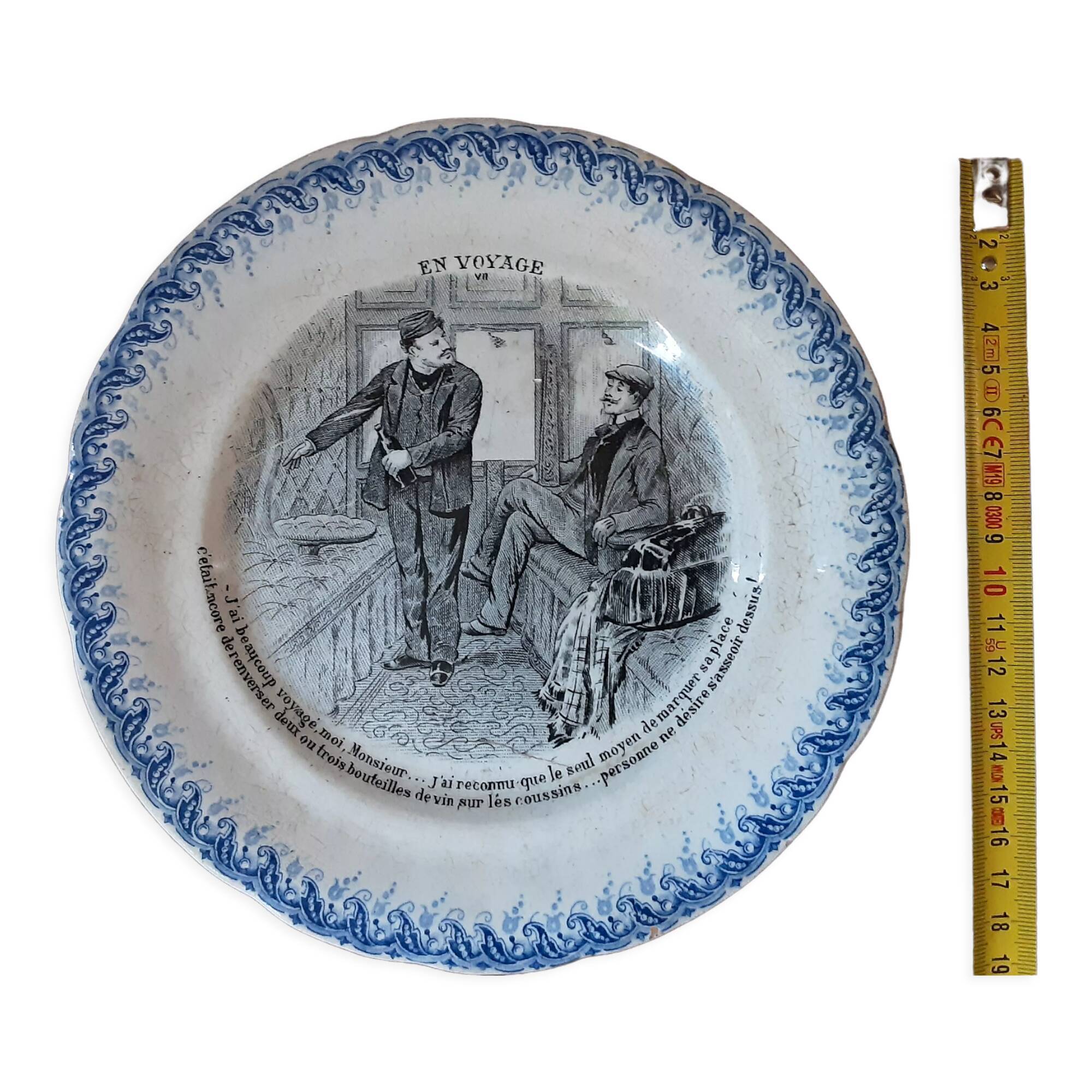 Ancienne assiette  décorative  h.b & cie  terre de fer