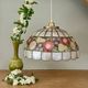 Vintage mother-of-pearl and brass pendant lampshade with fruit decorations