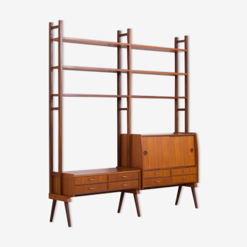 Wall unit en teck Freestanding années 1960