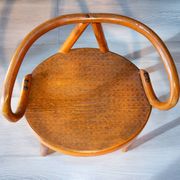 Le Corbusier style curved wood children's armchair, early 20th century