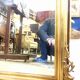 79 x 128 cm wooden fireplace mirror