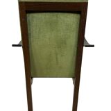 Vintage armchair solid wenge design 60s leather armrests design