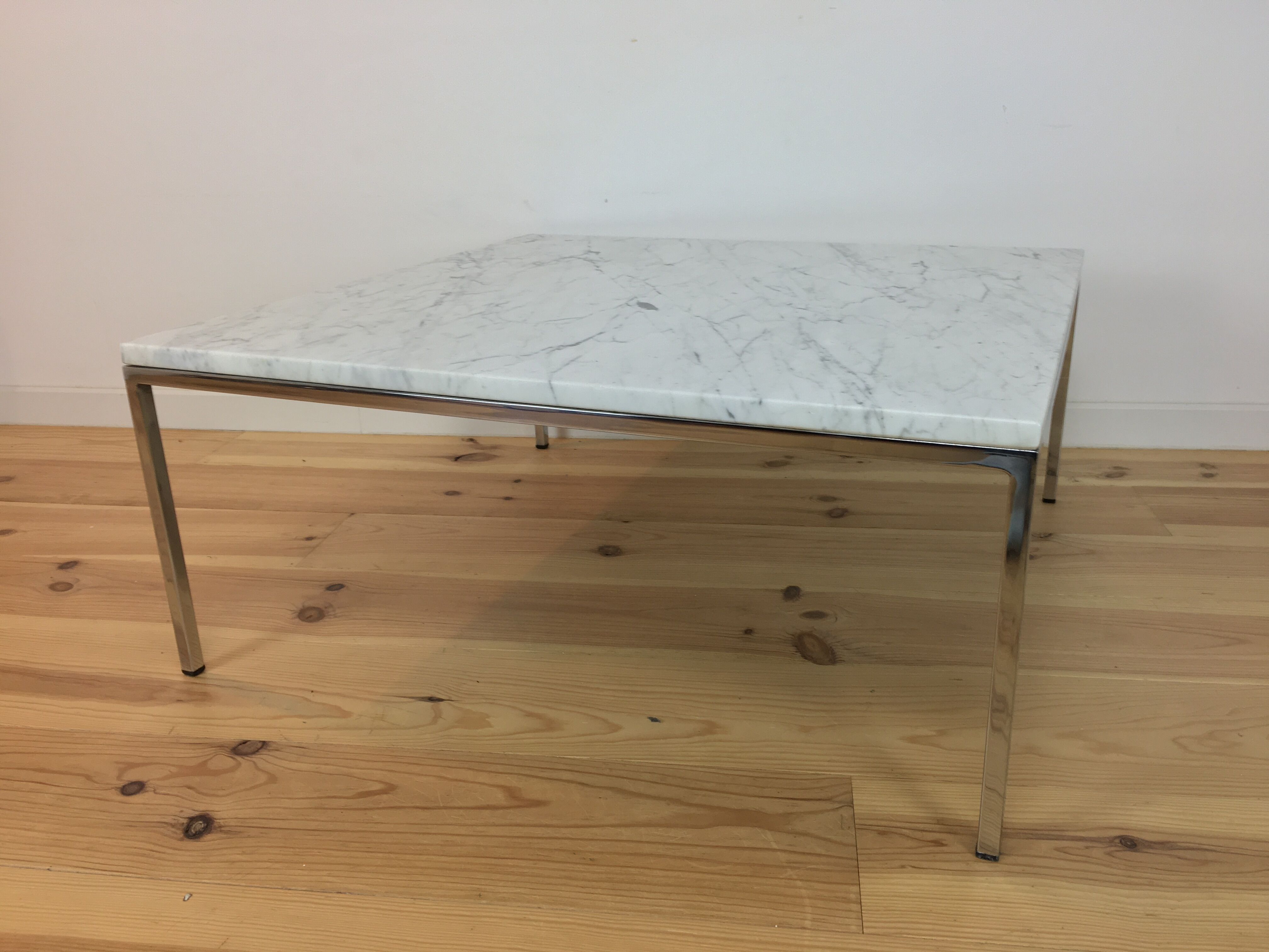 White marble and chrome coffee table, 60s design