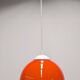 Orange opaline ball pendant, France circa 1970.