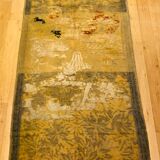 Large 19th century wall tapestry in hand-woven wool and cotton