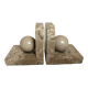 Pair of beige marble bookends.
