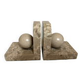 Pair of beige marble bookends.