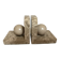 Pair of beige marble bookends.
