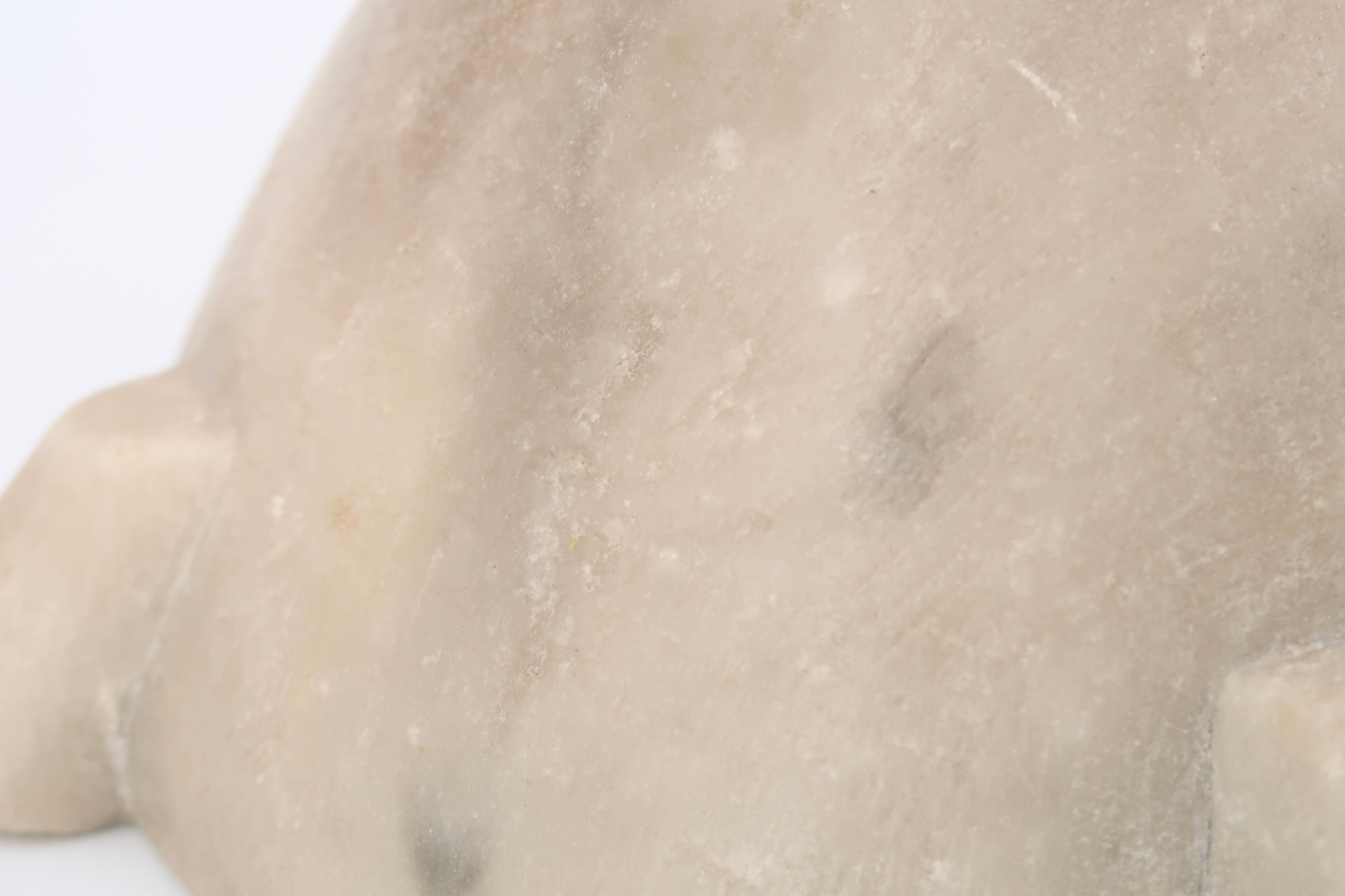 Marble mortar and wooden pestle, nineteenth century