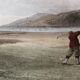 Coloured lithograph, "The Drive" Golf, after Douglas Adams (1853-1920)