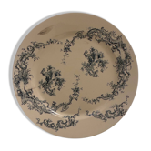 Plat en terre de fer Gien, motif floral