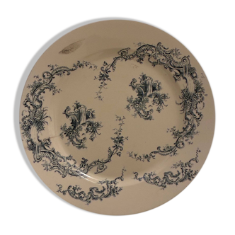 Large iron earth plate in Gien floral pattern