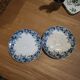 Pair of antique asparagus plates "Récamier" in Terre de Fer, Sarregue