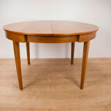 Vintage extendable dining table & 4 black chairs from Mcintosh,1960s