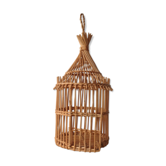 Cage à oiseau en rotin