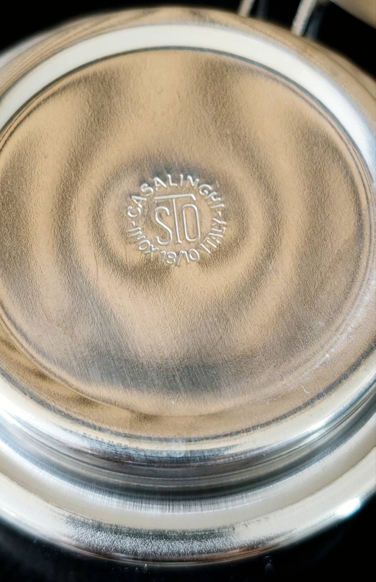 Set of 2 stainless steel espresso cups by Casalinghi.