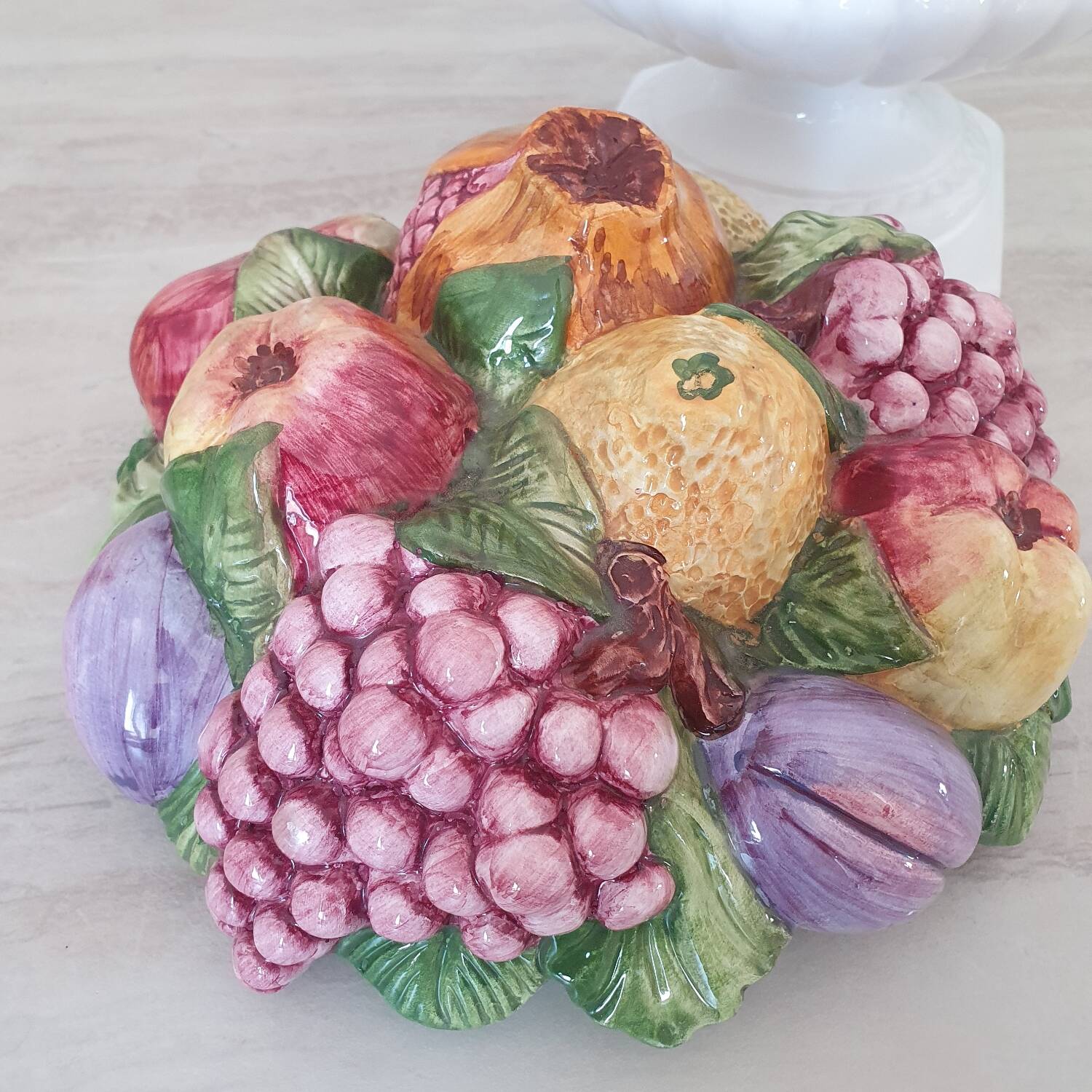 Medici vase and slipware fruit composition