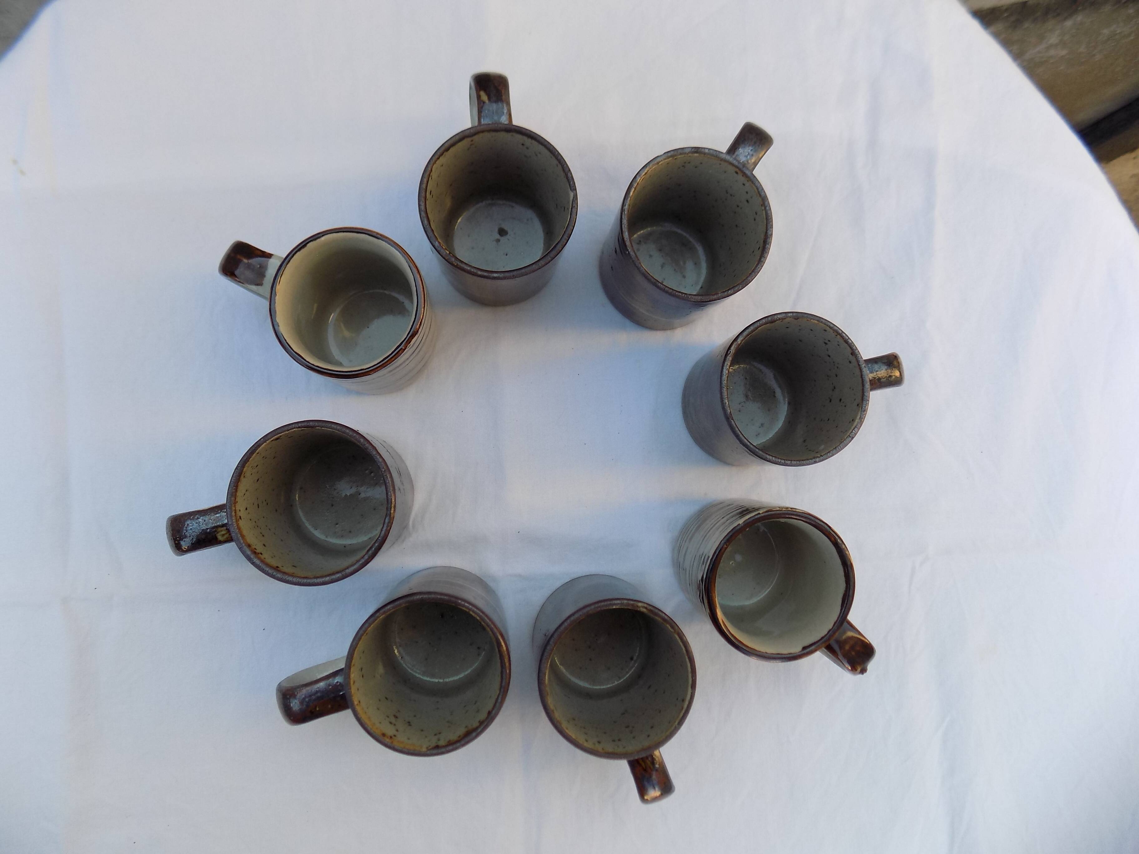 lot de 8 tasses à café en grès