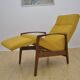 Mid-century armchair with folding footrest, 1960s