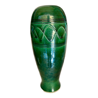 Enamelled ceramic vase, art deco