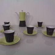 Coffee service for 6 from Vokstedt, Germany, 1950s, set of 17.