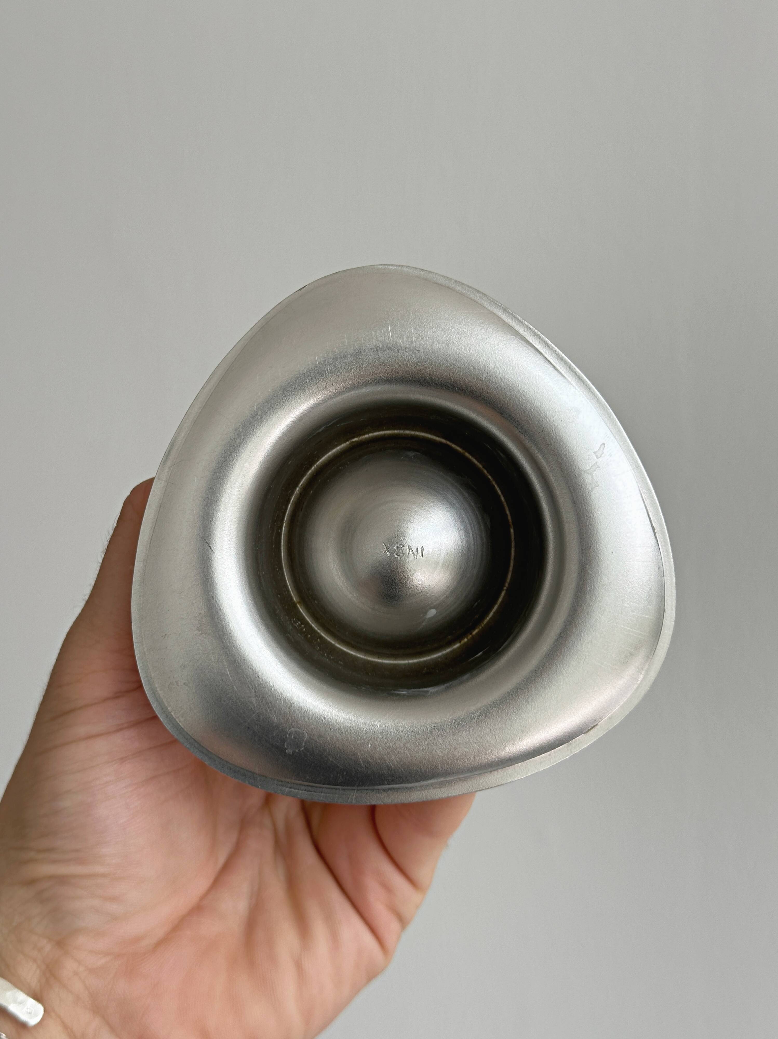 Set of 6 brushed stainless steel egg cups
