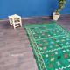 Tapis berbère marocain fait main vert ethnique 144x233 cm