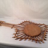Mirror vintage rattan guitar - 70s - 76x37cm