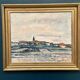 Original Swedish Oil on Panel – "Uppsala" by Gusten Widerbäck – Signed – Dated 1965 (on the back) – Framed – 38 × 43 cm