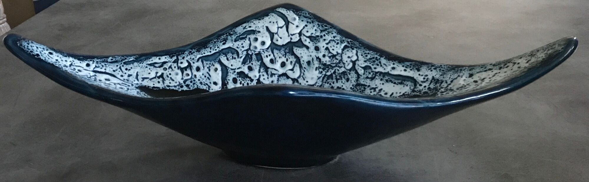 Cut ceramic centerpiece by vallauris fat lava sea foam 55 cm