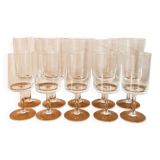 10 old cylindrical crystal glasses