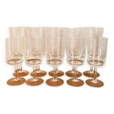 10 old cylindrical crystal glasses