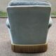Vintage BUROV crapaud armchair in blue velvet with fringes – 1960s/70s